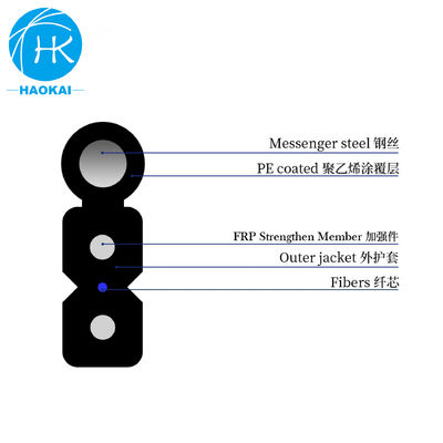 FTTH 8figuur zelfhoudend outdoor drop glasvezel kabel zwart met stalen draad