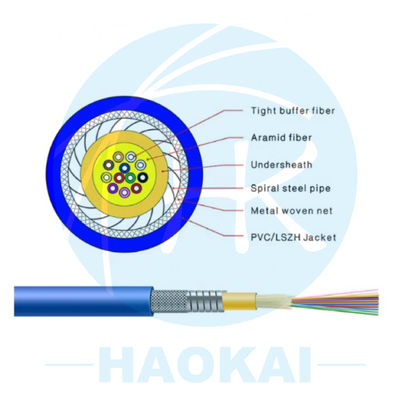 GJFXH Simplex Gepantserde Indoor Drop Fiber Cable G657A2 1core Met Kevlar Garn