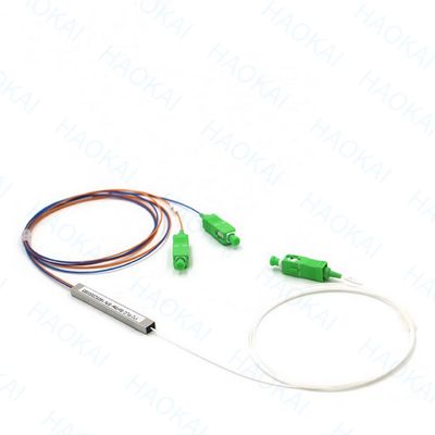 1X2 Mini Fiber PLC Splitter PBT Coupler Met SC / APC Connector