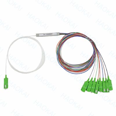 FTTH 1x4 1x8 Fiber PLC Splitter Mini Steel Tube Met SC APC Connector