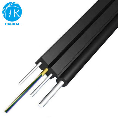 2core 6core FTTH Drop Cable Flat Fiber Optic Cable Met Aramid Centrale Tube Staaldraad