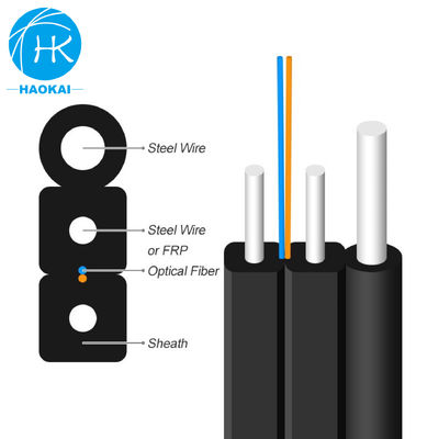 Innen FTTH Drop Cable 2core 4core FRP staaldraad FTTH vezels naar huis