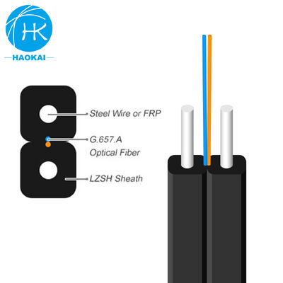 Innen FTTH Drop Cable 2core 4core FRP staaldraad FTTH vezels naar huis