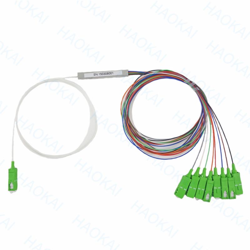 FTTH 1x4 1x8 Fiber PLC Splitter Mini Steel Tube Met SC APC Connector