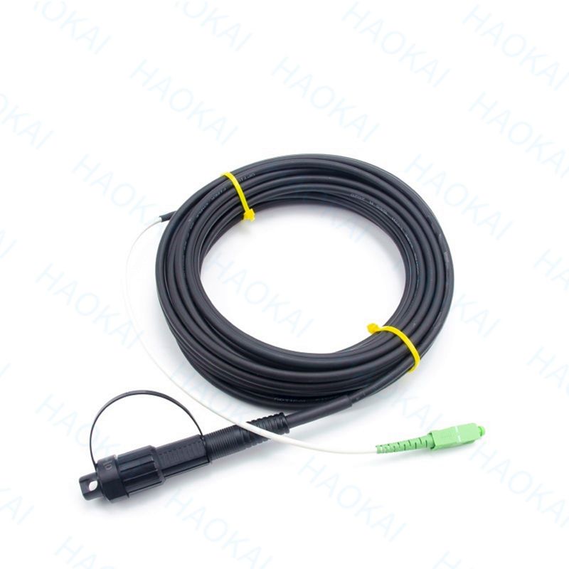 Pre Connector FTTX Solution SC APC FTTA Glasvezelkabel 5.0mm G657A2 LSZH 5M Zwart