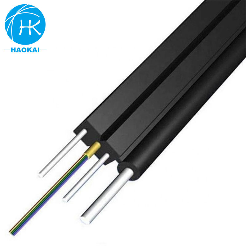 2core 6core FTTH Drop Cable Flat Fiber Optic Cable Met Aramid Centrale Tube Staaldraad