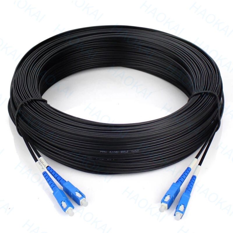 Buiten FTTH patch cord 2core Steel Wire Drop Fiber Optical Cable 2SC-2SC connector